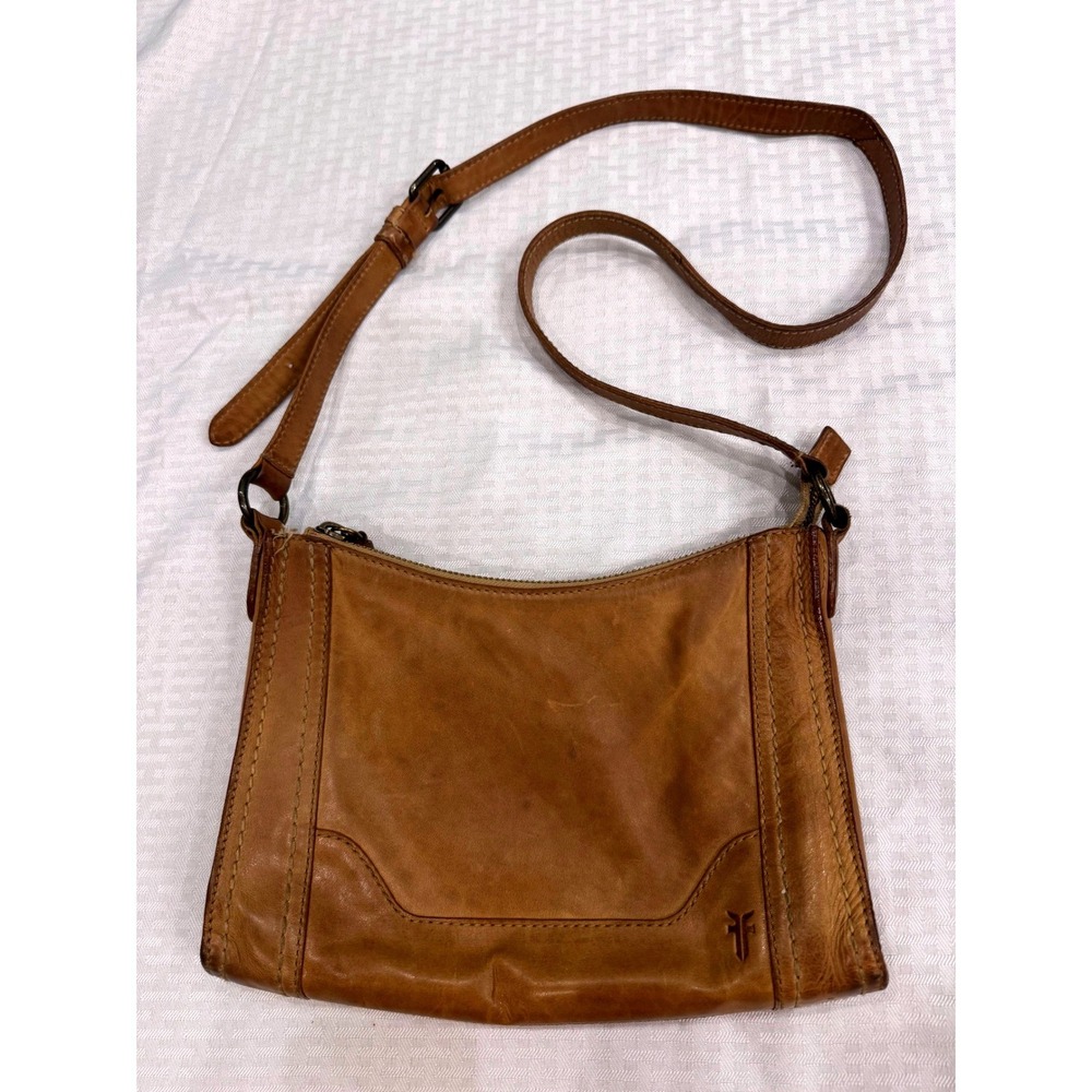 Frye Melissa Small Crossbody Womens Cognac Brown Leather Heritage Bag Classic